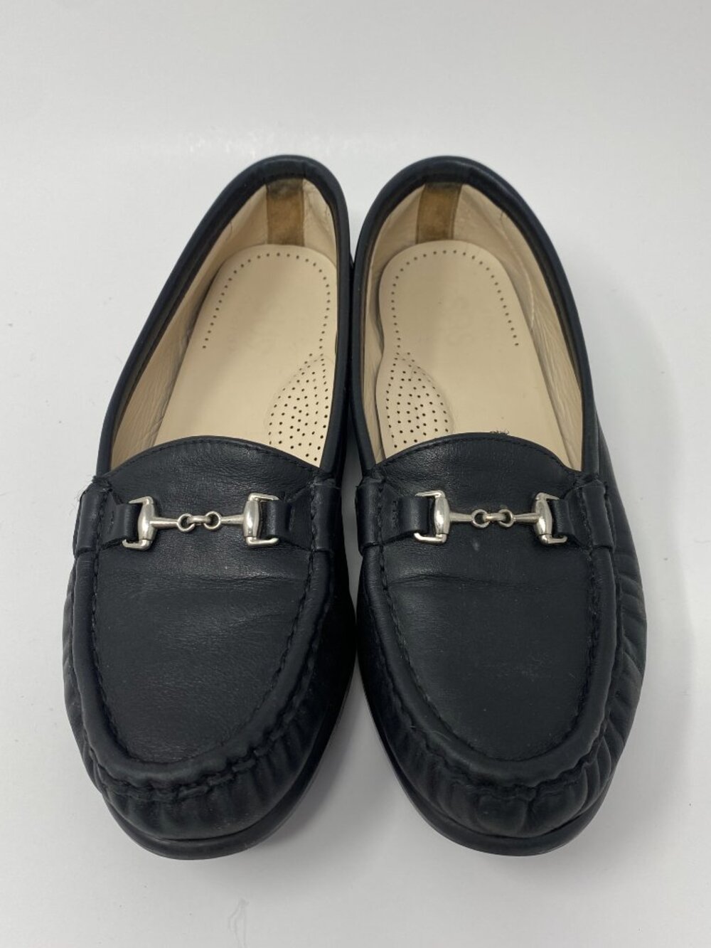 SAS Metro Horsebit Loafers Shoes Womens Size 6 W Black Leather Slip Ons